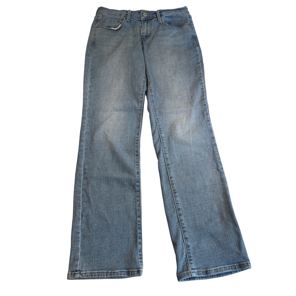 Levis 505 Straight Leg Jeans Womens Size 4 27x30 Blue Mid Rise Stretch Denim W